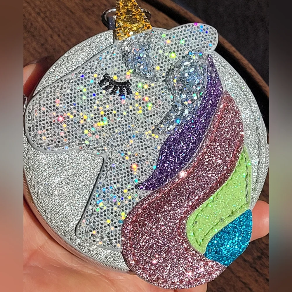 Target Cat & Jack Gold Glitter Sparkle Unicorn Girls Coin Purse,pre-loved